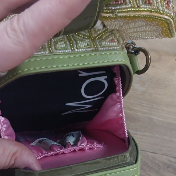 Mary Frances Green and Orange Beaded Pineapple Bag - Picture 6 of 9